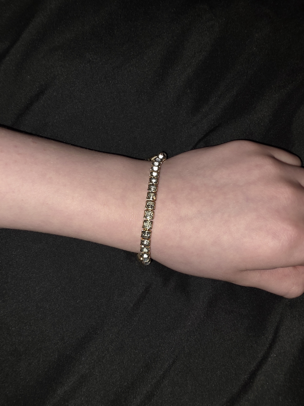 BaubleBar Gold Crystal Line Bracelet